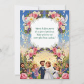 Romantische Trouwuitnodiging met Bloemen Kaart (Achterkant)