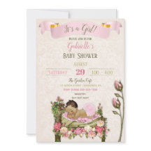 Romantische Tuin Baby shower Roze Groene Rozen