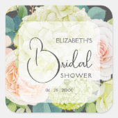 Romantische Tuin Bloemen Bruidsdiner Vierkante Sticker (Voorkant)