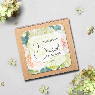 Romantische Tuin Bloemen Bruidsdouche Vierkante Sticker