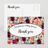 Romantische Tuin Bloemen Bruiloft Dank u Briefkaart (Voorkant / Achterkant)