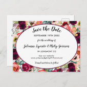 Romantische Tuin Bloemen Bruiloft Save the Date Aankondigingskaart (Voorkant / Achterkant)