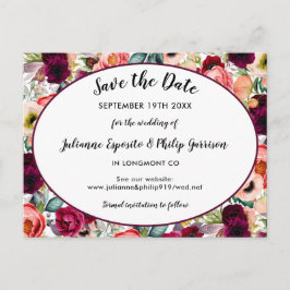 Romantische Tuin Bloemen Bruiloft Save the Date Aankondigingskaart