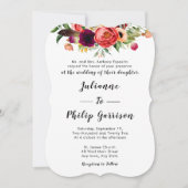 Romantische Tuin Bloemen Formele Huwelijksuitnodig Kaart (Voorkant)