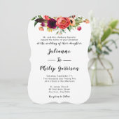 Romantische Tuin Bloemen Formele Huwelijksuitnodig Kaart (Staand voorkant)