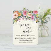 Romantische Tuin Bloemen Save the Date Kaart (Staand voorkant)