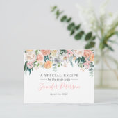 Romantische Tuin Bloemen Vrijgezellenfeest Recept Briefkaart (Staand voorkant)