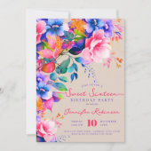 Romantische Tuin Bloemen Zoet 16 Verjaardag Champa Kaart (Voorkant)