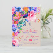 Romantische Tuin Bloemen Zoet 16 Verjaardag Champa Kaart (Staand voorkant)