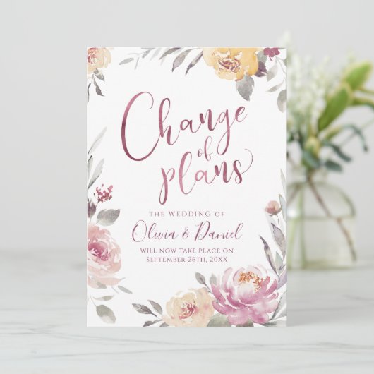 Romantische tuin bloemenkalligrafie verandering va kaart (Staand voorkant)