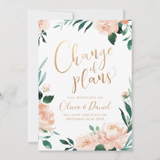 Romantische tuin bloemenkalligrafie verandering va kaart (Voorkant)