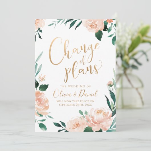 Romantische tuin bloemenkalligrafie verandering va kaart (Staand voorkant)