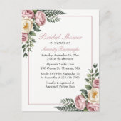 Romantische tuin Bloemenpioen & Roos Vrijgezellenf Uitnodiging Briefkaart (Voorkant)