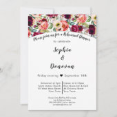 Romantische tuin bloemenrepetitie diner uitnodigin kaart (Voorkant)
