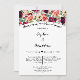 Romantische tuin bloemenrepetitie diner uitnodigin kaart