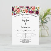 Romantische tuin bloemenrepetitie diner uitnodigin kaart (Staand voorkant)