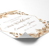 Romantische Tuin Boho Trouwposter Roos Lavendel Poster (Hoek)