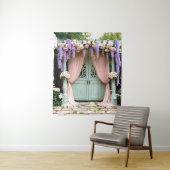 Romantische tuin bruiloft achtergrond wandkleed (In situ)