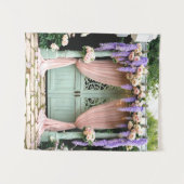 Romantische tuin bruiloft achtergrond wandkleed (Voorkant (horizontaal))