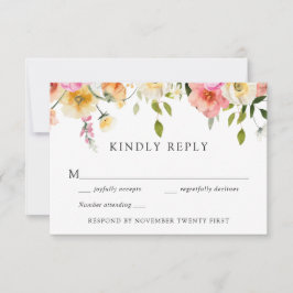 Romantische Tuin Bruiloft RSVP-reactie  Kaart