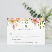 Romantische Tuin Bruiloft RSVP-reactie Kaart (Staand voorkant)