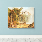 Romantische tuin canvas afdruk (Insitu (Houten vloer))