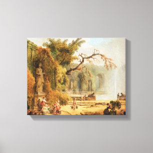 Romantische tuin canvas afdruk