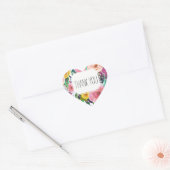 Romantische Tuin Kleurrijke Bloemen Dank u Hart Sticker (Envelop)
