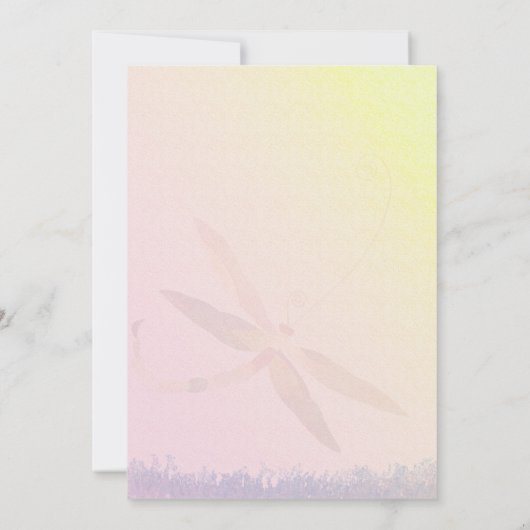 Romantische tuin libel bruiloft kaart (Achterkant)