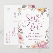 Romantische tuin moderne kalligrafie bespaart datu briefkaart (Voorkant / Achterkant)