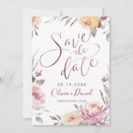 Romantische tuin moderne kalligrafie bespaart datu save the date
