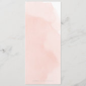 Romantische tuin perzik bloemenbruiloft menu (Achterkant)