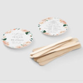 Romantische tuin perzik bloemenbruiloft programma handwaaier (Niet-gemonteerd)