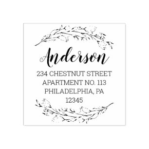 Romantische tuin retour adres rubberstempel