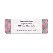 Romantische Tuin Roze Geranium Bloem op elke kleur Etiket (Voorkant)