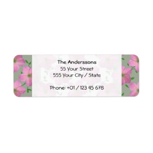 Romantische Tuin Roze Geranium Bloem op elke kleur Etiket