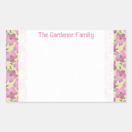 Romantische Tuin Roze Geranium Bloem op elke kleur Rechthoekige Sticker