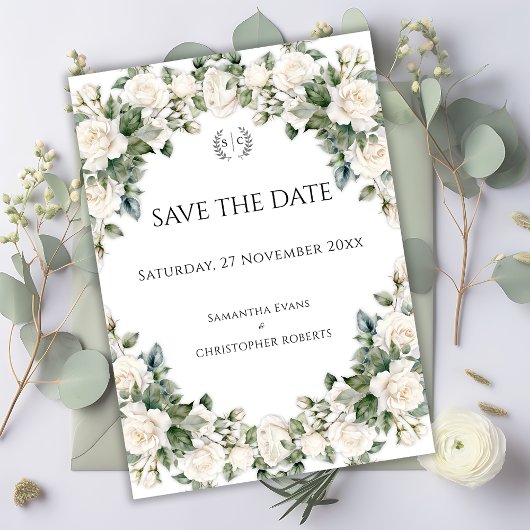 Romantische tuin Rozen bruiloft Save The Date