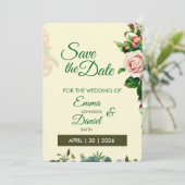 Romantische Tuin Save the Date Kaart (Staand voorkant)