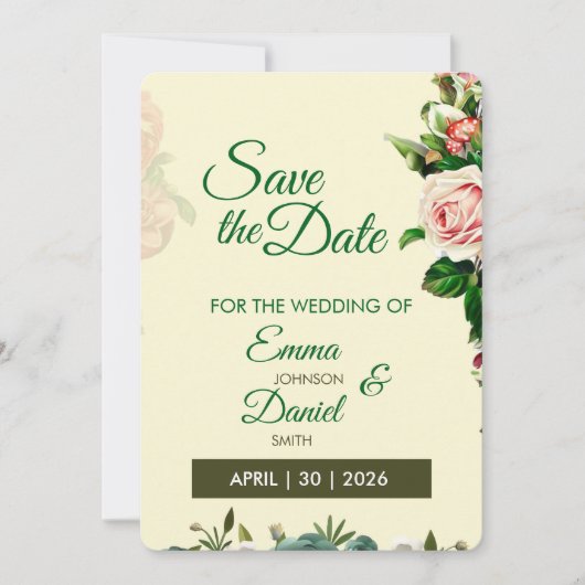 Romantische Tuin Save the Date Kaart (Voorkant)