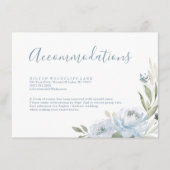 Romantische tuin stoffige blauwe bloemen accommoda informatiekaartje (Voorkant)