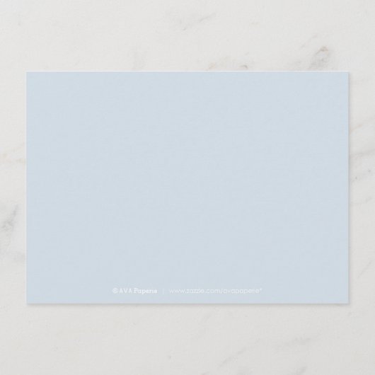 Romantische tuin stoffige blauwe bloemen accommoda informatiekaartje (Achterkant)