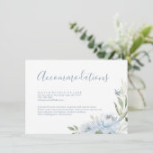 Romantische tuin stoffige blauwe bloemen accommoda informatiekaartje (Staand voorkant)