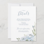 Romantische tuin stoffige blauwe bloemen bruiloft  kaart (Voorkant)