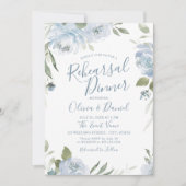 Romantische tuin stoffige blauwe bloemenrepetitie  kaart (Voorkant)