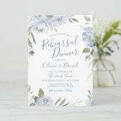 Romantische tuin stoffige blauwe bloemenrepetitie  kaart (Staand voorkant)