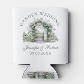 Romantische Tuin Trouwen Bloemenboog Fontein Blikjeskoeler (Achterkant)