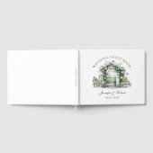 Romantische Tuin Trouwen Bloemenboog Fontein Gastenboek (Volledig)