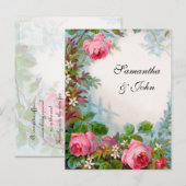 Romantische Tuin Trouwen Save the Date Aankondigingskaart (Voorkant / Achterkant)