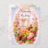 Romantische Tuin Trouwen Save the Date Aankondigingskaart (Voorkant / Achterkant)